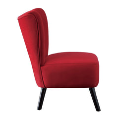 Accent Chair - Red Add Vibrant Accent to your Home's Modern Decor. The Velvet Covering of this Retro-Inspired Accent Chair