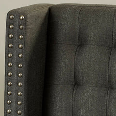 Charcoal Lapwai Upholstered Bench Crafted from a Hardwood Solid Frame