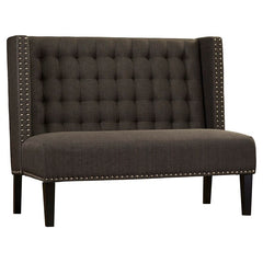 Charcoal Lapwai Upholstered Bench Crafted from a Hardwood Solid Frame