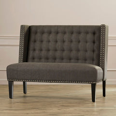 Charcoal Lapwai Upholstered Bench Crafted from a Hardwood Solid Frame