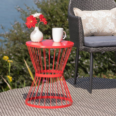 Hand-crafted Round Iron Side Table Add Some Extra Table Space to your Patio Without Dominating your Space or Style