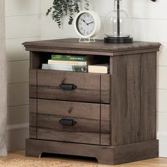 Lilak 2 Drawer Nightstand Open Easy-Access Storage Space Perfect Organize