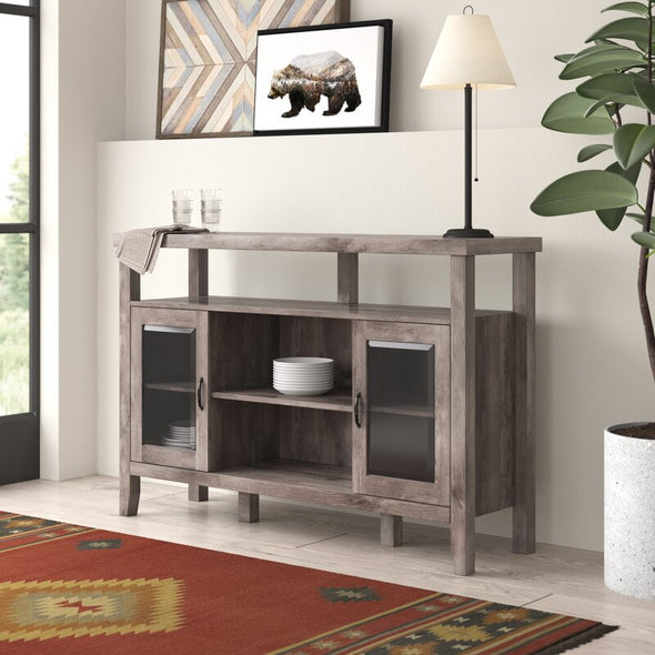 Gray Wash 52'' Wide Sideboard Two Exterior Shelves That Offer A Stage To Display A Few Decorative Favorites