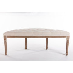 Upholstered Bench Half-Moon Design, Unique Half-Moon Tufted Bench