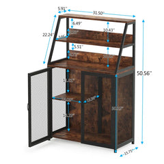 Marylane Bar Cabinet 5-Tier Storage Shelf in Different Height