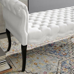 White Mcarthur Upholstered Bench Beautiful Accent or Extra Seating Solution