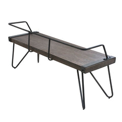 Antique/Walnut Mia Bench Blend of Metal and Solid Wood