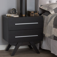 Mid-Century 2-Drawer Nightstand Perfect for Living Room Bedroom Entryway