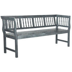 Ash Gray Millard Wood Bench Rustic Charm Solid Wood Bench