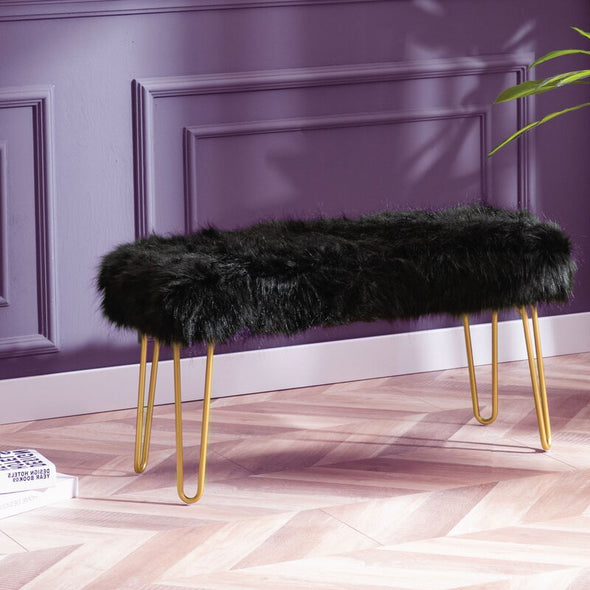 Black Upholstered Bench Fashionable Footstool and A Regal Decorative Piece Perfect for the Entryway Or Any Room