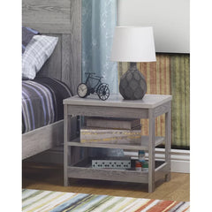 Panel Gray Nightstand Classic Style Durable Finish Perfect for Nightstand Table