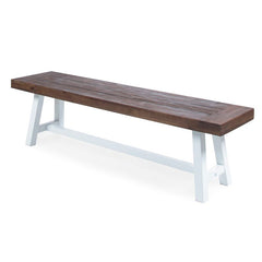 Sandblast Dark Brown/White Wood Bench Add A Perfect Focal Point to your Kitchen Space with this Wood Bench