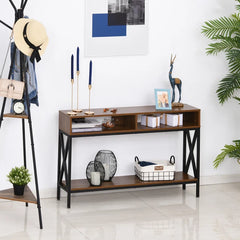 Black Palos 47.25'' Console Table Is Durable to Use Made from Metal Frames