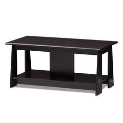 Wenge Brown Finished Wood Persinger Coffee Table Contemporary Style