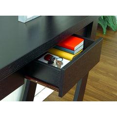 Black Console Table Single Storage Drawer Runs Smoothly on Metal Glides FixedSshelf Below for Storage or Display Space