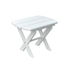 Folding End Table - White Poly Lumber Made to Withstand All Climate