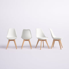 Polyurethane Side Chair Set of 4 Crafted of Heavy Duty Plastic