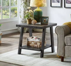 Filipek End Table Lodge Style Compact Frame Wide Angled Legs