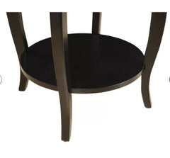 Black Shropshire End Table with Storage Transitional Silhouette Black Finish