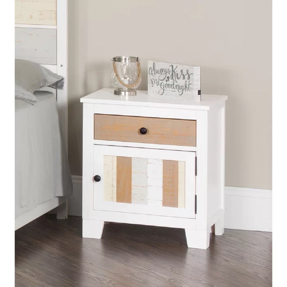 Sandstone Ramsha 1 Drawer Nightstand Rustic Style Provide Storage Space