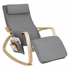 Rocking Chair Solid and Durable Curved Armrest Removable Cushion