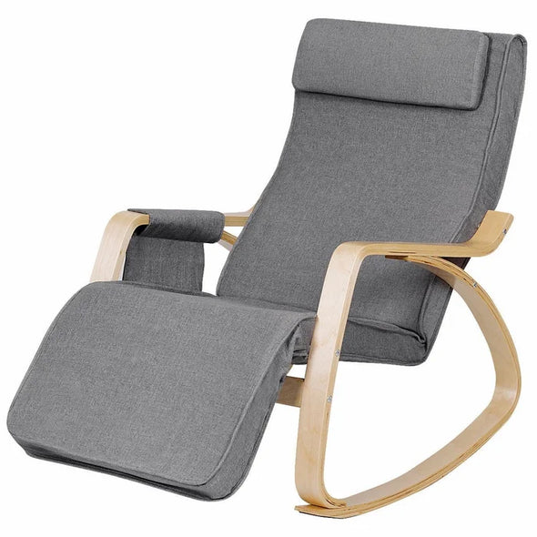 Rocking Chair Solid and Durable Curved Armrest Removable Cushion