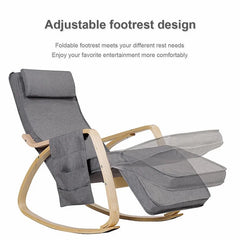 Rocking Chair Solid and Durable Curved Armrest Removable Cushion