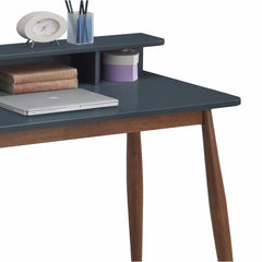 Storage Wood Office Desk Provides Three Open Pigeonholes Apered and Flared Wood Leg