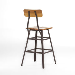 Set of 2 Acacia Wood Bar Stool 28-inch Laminated Acacia Wood Creates Stable Seats and Backs