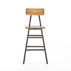 Set of 2 Acacia Wood Bar Stool 28-inch Laminated Acacia Wood Creates Stable Seats and Backs