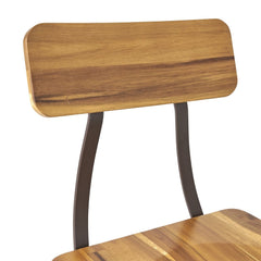 Set of 2 Acacia Wood Bar Stool 28-inch Laminated Acacia Wood Creates Stable Seats and Backs