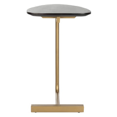 C-Table-Black / Gold - 19" x 15" x 25" Contemporary C-Table Perfect for Living Room