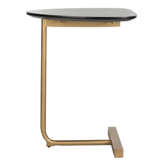 C-Table-Black / Gold - 19" x 15" x 25" Contemporary C-Table Perfect for Living Room