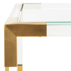 Bronze Brass Acrylic End Table Modern & Contemporary, Transitional, Glam