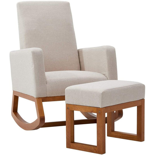 Rocking Chair Solid Wood Multi-Layer Board To Ensure A Safe Structure, Can Carry Up To 250 Pounds