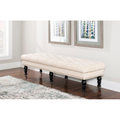 62” W x 19.63” D x 17.75” H Upholstered Bench Whether Placed in the Entryway Or At the Foot of the Bed, this Bench Brings Traditional Style