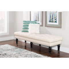 62” W x 19.63” D x 17.75” H Upholstered Bench Whether Placed in the Entryway Or At the Foot of the Bed, this Bench Brings Traditional Style