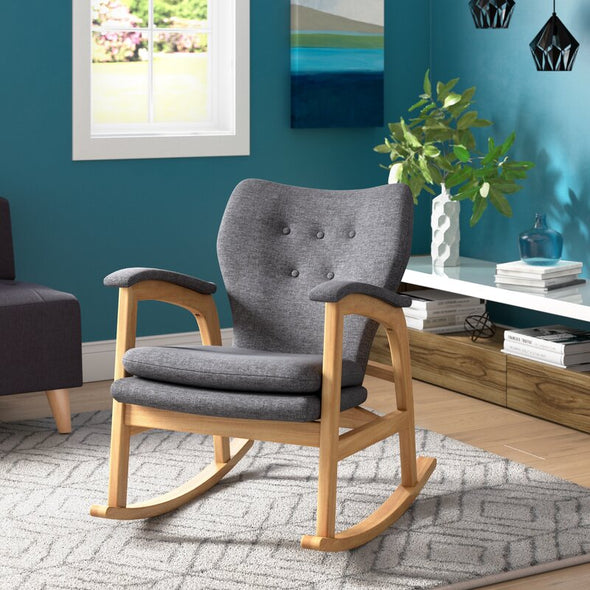 Saulsberry Fabric Rocking Chair Modern and Contemporary Aesthetic