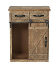 1 Rustic Wood Sliding Barn Door Storage Cabinet - 31.8" H x 24" W x 12" D