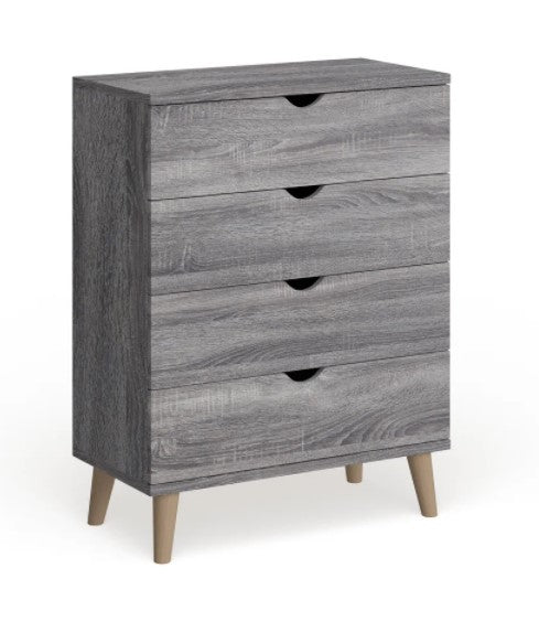 4 Drawer Chest Contemporary Distressed Grey