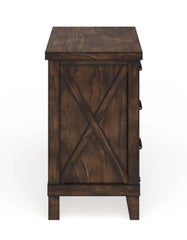 3 Drawer Nightstand Epona Rustic Dark Walnut