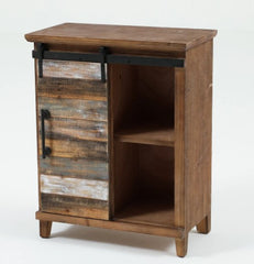 1 Rustic Sliding Door Wood Cabinet 31.7" H x 24.8" W x 14.6" D