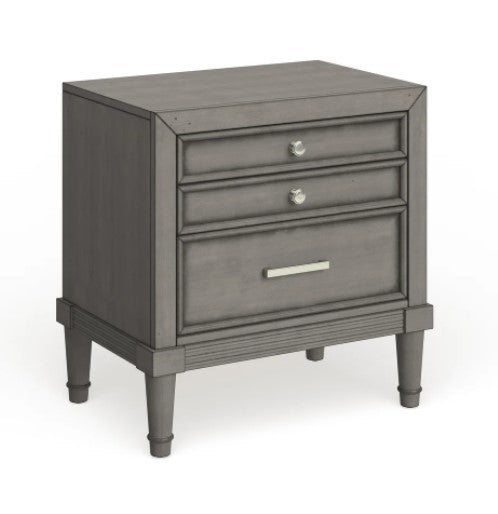 1 Hax Rustic Grey Solid Wood Nightstand