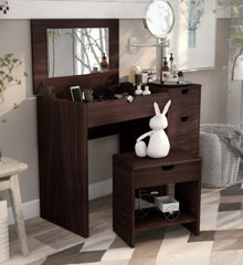 1 Dark Walnut Laurel Multi-storage Vanity Set