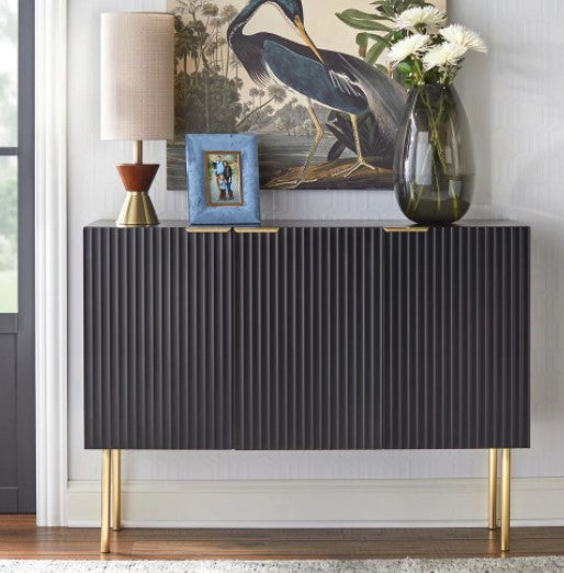 1 Valen Channel Front Sideboard perfect for Drinkware, Table Linens or your Vinyl Record Collection