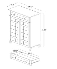 1 Glidden Dark Brown Wood Tall Modern Shoe Cabinet Concealed storage for your Footwear Collection