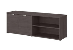 1 Jamestown Low Storage Cabinet with Doors in Grey Mid-century Modern Vibe Furniture