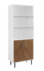 1 - Modern Storage Cabinet - White Acorn Bookmatch Show Stopping Element to your Home Organization