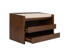 1 - Contemporary Shoe Storage Bench -in Walnut a style and warmth to any entryway