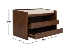 1 - Contemporary Shoe Storage Bench -in Walnut a style and warmth to any entryway